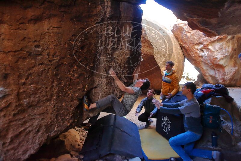 Bouldering in Hueco Tanks on 01/18/2020 with Blue Lizard Climbing and Yoga

Filename: SRM_20200118_1658250.jpg
Aperture: f/2.8
Shutter Speed: 1/250
Body: Canon EOS-1D Mark II
Lens: Canon EF 16-35mm f/2.8 L