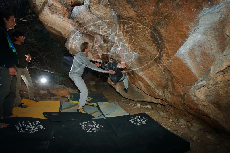 Bouldering in Hueco Tanks on 01/19/2020 with Blue Lizard Climbing and Yoga

Filename: SRM_20200119_1124480.jpg
Aperture: f/7.1
Shutter Speed: 1/250
Body: Canon EOS-1D Mark II
Lens: Canon EF 16-35mm f/2.8 L