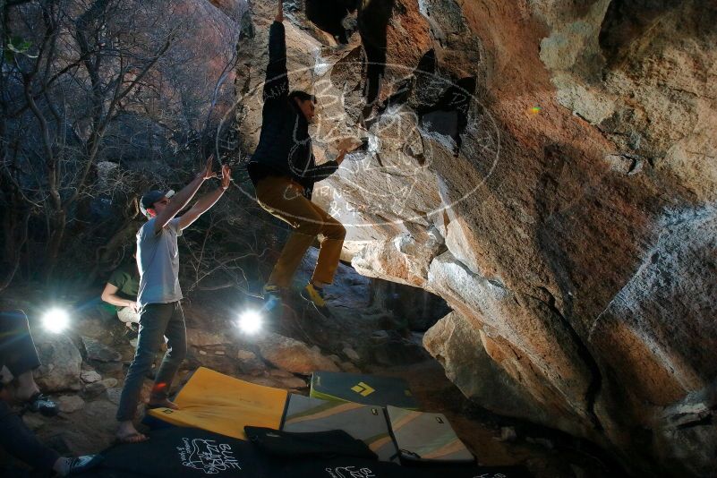 Bouldering in Hueco Tanks on 01/19/2020 with Blue Lizard Climbing and Yoga

Filename: SRM_20200119_1127490.jpg
Aperture: f/7.1
Shutter Speed: 1/250
Body: Canon EOS-1D Mark II
Lens: Canon EF 16-35mm f/2.8 L