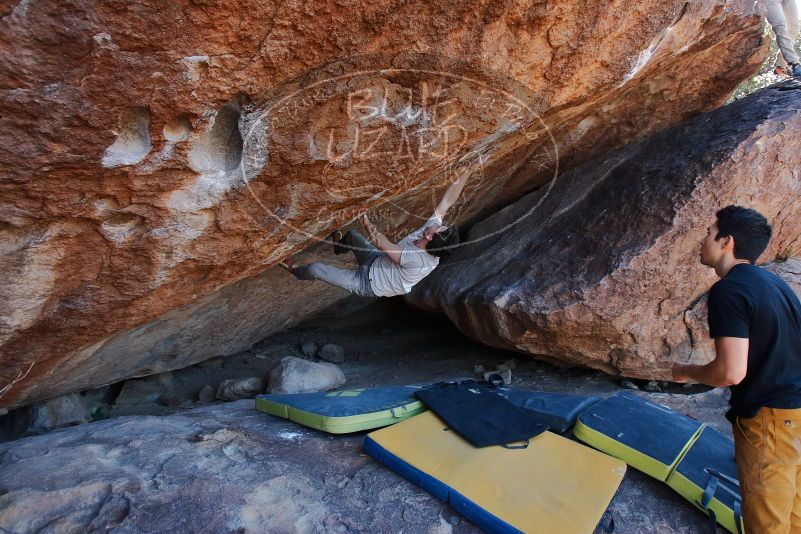 Bouldering in Hueco Tanks on 01/19/2020 with Blue Lizard Climbing and Yoga

Filename: SRM_20200119_1308300.jpg
Aperture: f/5.0
Shutter Speed: 1/320
Body: Canon EOS-1D Mark II
Lens: Canon EF 16-35mm f/2.8 L