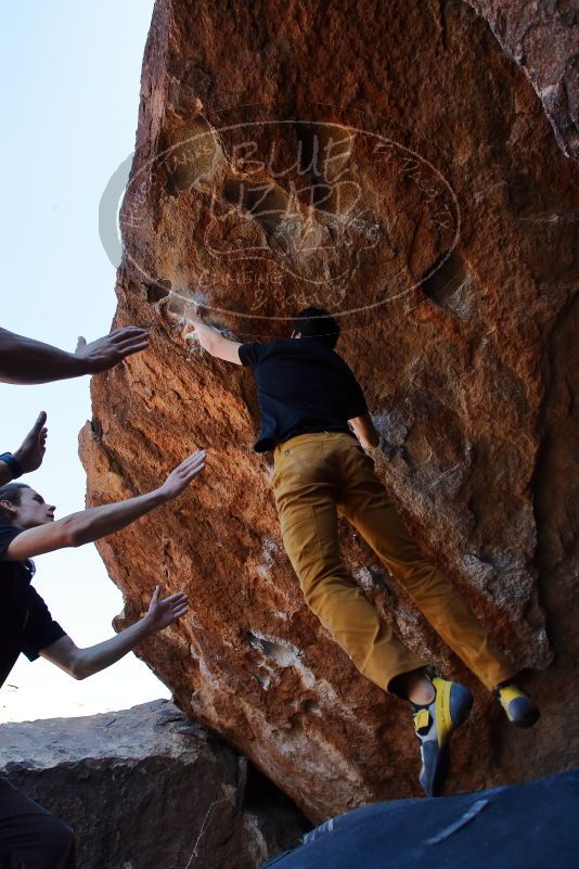 Bouldering in Hueco Tanks on 01/19/2020 with Blue Lizard Climbing and Yoga

Filename: SRM_20200119_1327161.jpg
Aperture: f/6.3
Shutter Speed: 1/320
Body: Canon EOS-1D Mark II
Lens: Canon EF 16-35mm f/2.8 L