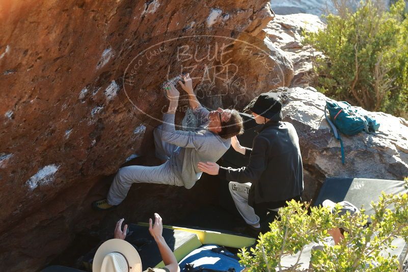 Bouldering in Hueco Tanks on 01/19/2020 with Blue Lizard Climbing and Yoga

Filename: SRM_20200119_1720580.jpg
Aperture: f/4.5
Shutter Speed: 1/320
Body: Canon EOS-1D Mark II
Lens: Canon EF 50mm f/1.8 II