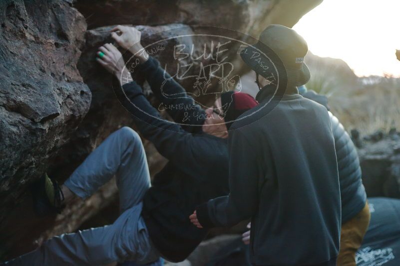 Bouldering in Hueco Tanks on 01/19/2020 with Blue Lizard Climbing and Yoga

Filename: SRM_20200119_1835520.jpg
Aperture: f/2.2
Shutter Speed: 1/250
Body: Canon EOS-1D Mark II
Lens: Canon EF 50mm f/1.8 II