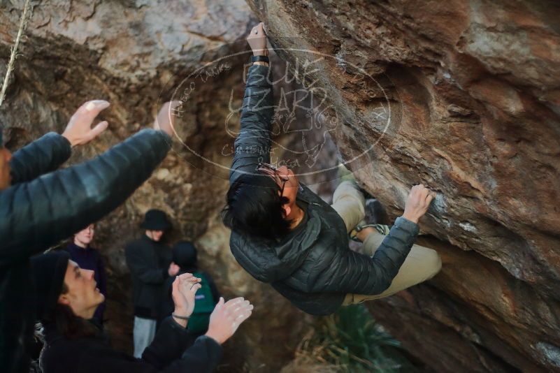 Bouldering in Hueco Tanks on 01/19/2020 with Blue Lizard Climbing and Yoga

Filename: SRM_20200119_1841430.jpg
Aperture: f/1.8
Shutter Speed: 1/200
Body: Canon EOS-1D Mark II
Lens: Canon EF 50mm f/1.8 II