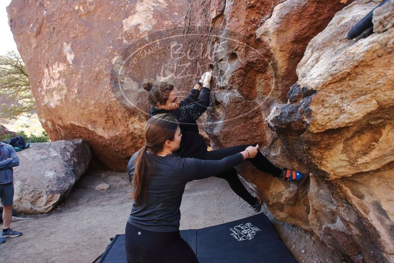 Bouldering in Hueco Tanks on 01/26/2020 with Blue Lizard Climbing and Yoga

Filename: SRM_20200126_1135220.jpg
Aperture: f/5.0
Shutter Speed: 1/250
Body: Canon EOS-1D Mark II
Lens: Canon EF 16-35mm f/2.8 L