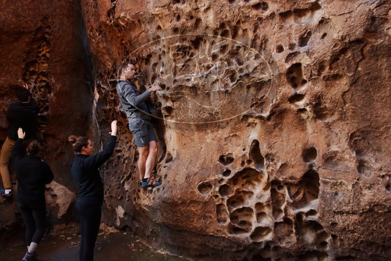 Bouldering in Hueco Tanks on 01/26/2020 with Blue Lizard Climbing and Yoga

Filename: SRM_20200126_1224180.jpg
Aperture: f/4.0
Shutter Speed: 1/125
Body: Canon EOS-1D Mark II
Lens: Canon EF 16-35mm f/2.8 L