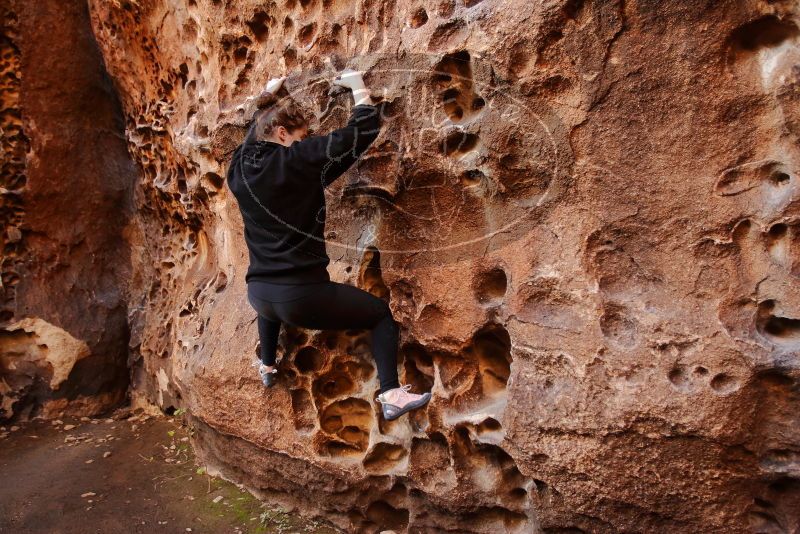 Bouldering in Hueco Tanks on 01/26/2020 with Blue Lizard Climbing and Yoga

Filename: SRM_20200126_1241300.jpg
Aperture: f/2.8
Shutter Speed: 1/125
Body: Canon EOS-1D Mark II
Lens: Canon EF 16-35mm f/2.8 L