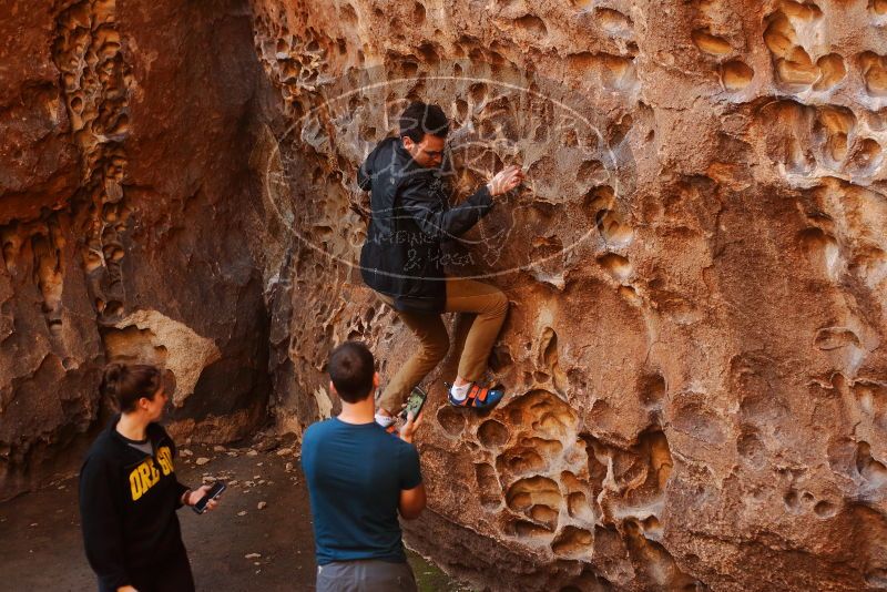 Bouldering in Hueco Tanks on 01/26/2020 with Blue Lizard Climbing and Yoga

Filename: SRM_20200126_1318510.jpg
Aperture: f/3.2
Shutter Speed: 1/125
Body: Canon EOS-1D Mark II
Lens: Canon EF 50mm f/1.8 II