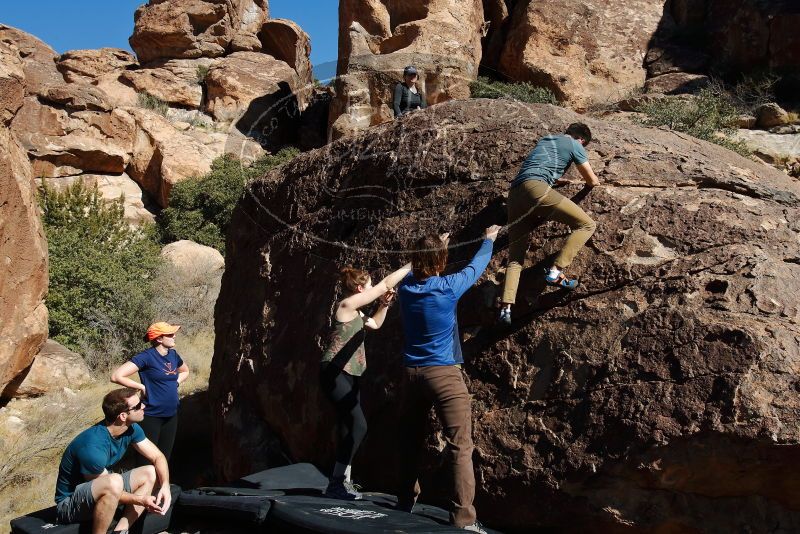 Bouldering in Hueco Tanks on 01/26/2020 with Blue Lizard Climbing and Yoga

Filename: SRM_20200126_1420530.jpg
Aperture: f/8.0
Shutter Speed: 1/400
Body: Canon EOS-1D Mark II
Lens: Canon EF 16-35mm f/2.8 L