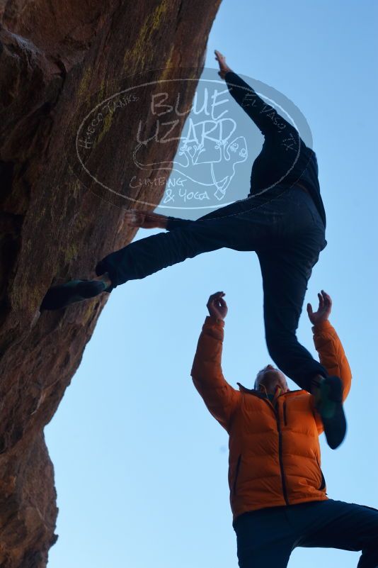 Bouldering in Hueco Tanks on 01/29/2020 with Blue Lizard Climbing and Yoga

Filename: SRM_20200129_1419341.jpg
Aperture: f/4.0
Shutter Speed: 1/400
Body: Canon EOS-1D Mark II
Lens: Canon EF 50mm f/1.8 II