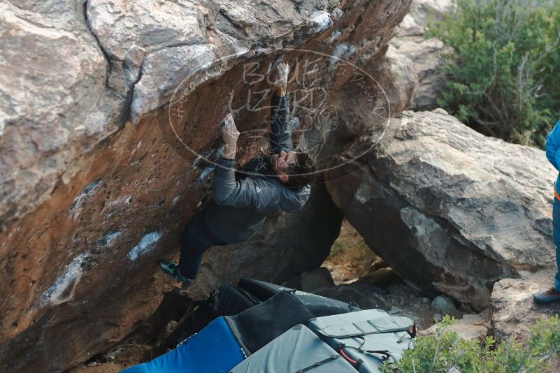 Bouldering in Hueco Tanks on 01/29/2020 with Blue Lizard Climbing and Yoga

Filename: SRM_20200129_1825081.jpg
Aperture: f/3.2
Shutter Speed: 1/200
Body: Canon EOS-1D Mark II
Lens: Canon EF 50mm f/1.8 II