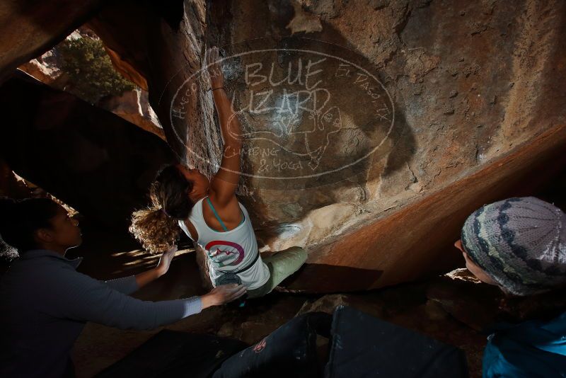 Bouldering in Hueco Tanks on 02/01/2020 with Blue Lizard Climbing and Yoga

Filename: SRM_20200201_1556080.jpg
Aperture: f/8.0
Shutter Speed: 1/250
Body: Canon EOS-1D Mark II
Lens: Canon EF 16-35mm f/2.8 L