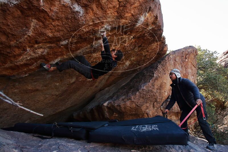 Bouldering in Hueco Tanks on 01/06/2020 with Blue Lizard Climbing and Yoga

Filename: SRM_20200106_1222530.jpg
Aperture: f/6.3
Shutter Speed: 1/320
Body: Canon EOS-1D Mark II
Lens: Canon EF 16-35mm f/2.8 L