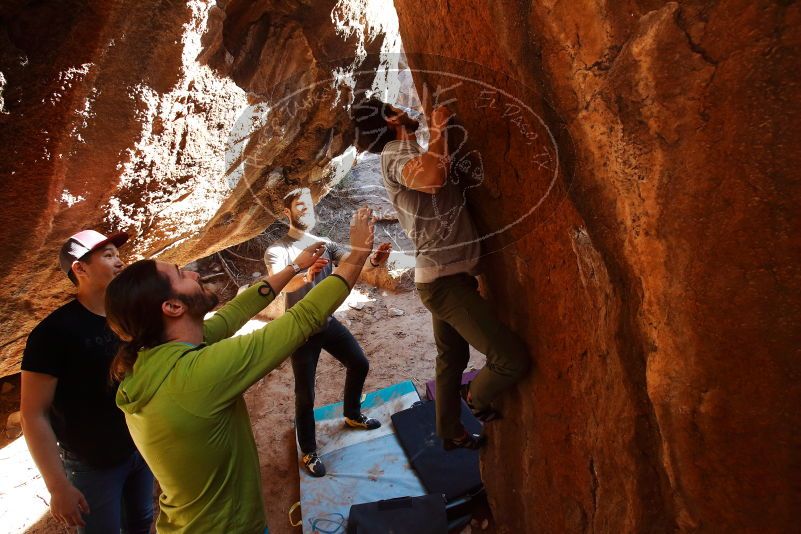 Bouldering in Hueco Tanks on 02/14/2020 with Blue Lizard Climbing and Yoga

Filename: SRM_20200214_1151230.jpg
Aperture: f/5.6
Shutter Speed: 1/200
Body: Canon EOS-1D Mark II
Lens: Canon EF 16-35mm f/2.8 L