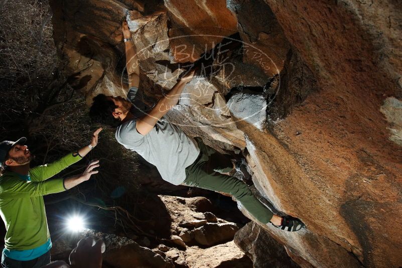 Bouldering in Hueco Tanks on 02/14/2020 with Blue Lizard Climbing and Yoga

Filename: SRM_20200214_1204240.jpg
Aperture: f/8.0
Shutter Speed: 1/250
Body: Canon EOS-1D Mark II
Lens: Canon EF 16-35mm f/2.8 L