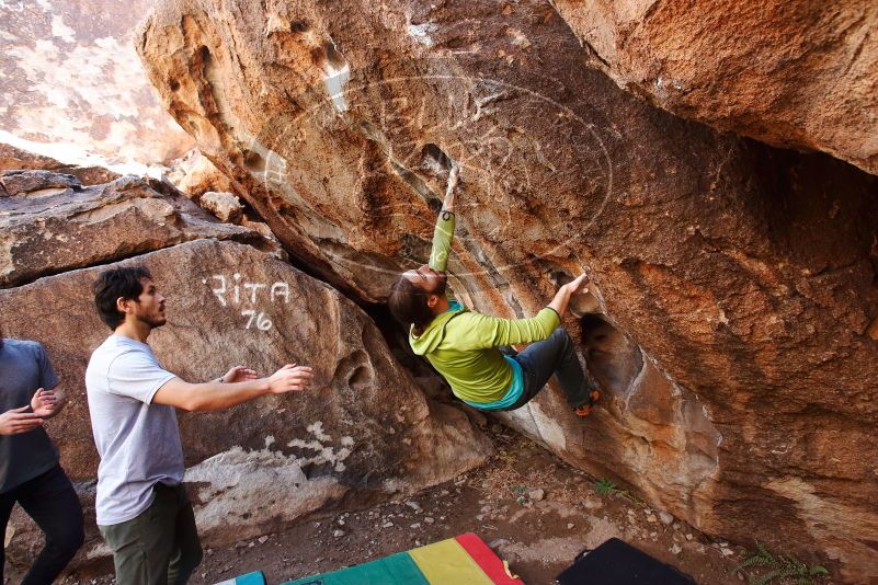 Bouldering in Hueco Tanks on 02/14/2020 with Blue Lizard Climbing and Yoga

Filename: SRM_20200214_1511560.jpg
Aperture: f/5.0
Shutter Speed: 1/250
Body: Canon EOS-1D Mark II
Lens: Canon EF 16-35mm f/2.8 L