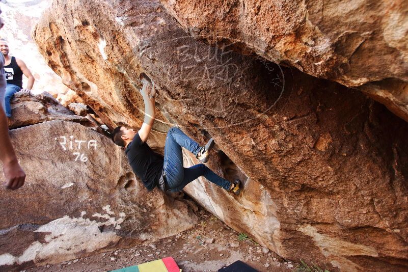 Bouldering in Hueco Tanks on 02/14/2020 with Blue Lizard Climbing and Yoga

Filename: SRM_20200214_1526390.jpg
Aperture: f/3.5
Shutter Speed: 1/250
Body: Canon EOS-1D Mark II
Lens: Canon EF 16-35mm f/2.8 L