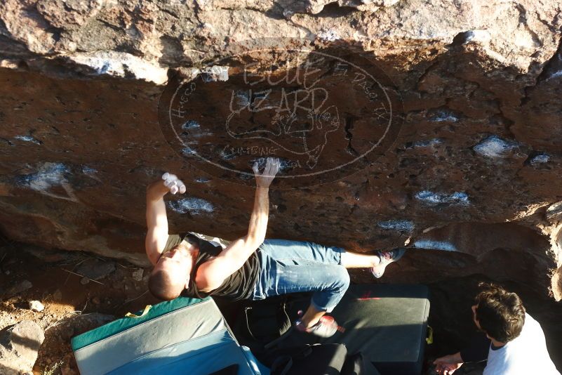 Bouldering in Hueco Tanks on 02/14/2020 with Blue Lizard Climbing and Yoga

Filename: SRM_20200214_1818090.jpg
Aperture: f/3.2
Shutter Speed: 1/250
Body: Canon EOS-1D Mark II
Lens: Canon EF 50mm f/1.8 II