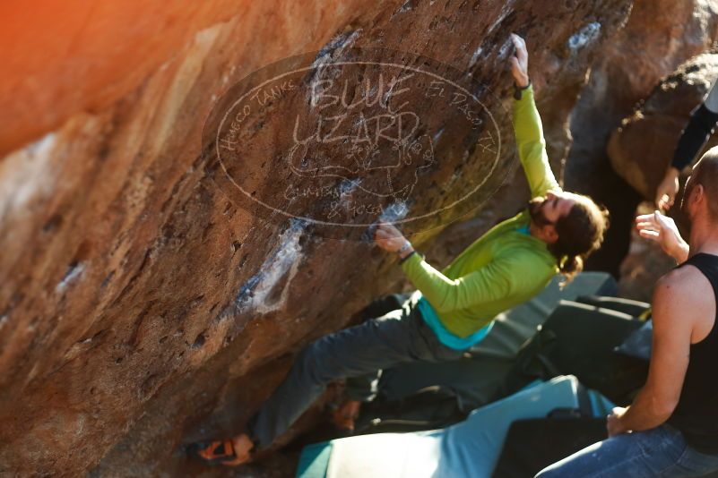 Bouldering in Hueco Tanks on 02/14/2020 with Blue Lizard Climbing and Yoga

Filename: SRM_20200214_1820180.jpg
Aperture: f/2.5
Shutter Speed: 1/250
Body: Canon EOS-1D Mark II
Lens: Canon EF 50mm f/1.8 II