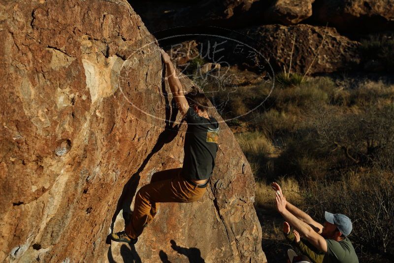 Bouldering in Hueco Tanks on 02/16/2020 with Blue Lizard Climbing and Yoga

Filename: SRM_20200216_1813530.jpg
Aperture: f/5.0
Shutter Speed: 1/400
Body: Canon EOS-1D Mark II
Lens: Canon EF 50mm f/1.8 II