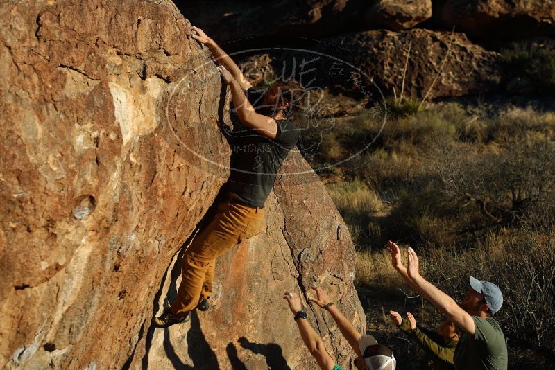 Bouldering in Hueco Tanks on 02/16/2020 with Blue Lizard Climbing and Yoga

Filename: SRM_20200216_1814030.jpg
Aperture: f/4.5
Shutter Speed: 1/400
Body: Canon EOS-1D Mark II
Lens: Canon EF 50mm f/1.8 II