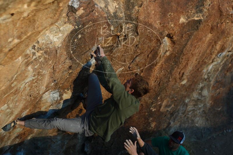 Bouldering in Hueco Tanks on 02/16/2020 with Blue Lizard Climbing and Yoga

Filename: SRM_20200216_1820060.jpg
Aperture: f/3.2
Shutter Speed: 1/250
Body: Canon EOS-1D Mark II
Lens: Canon EF 50mm f/1.8 II