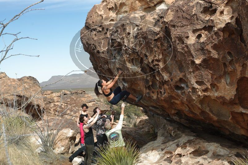 Bouldering in Hueco Tanks on 02/17/2020 with Blue Lizard Climbing and Yoga

Filename: SRM_20200217_1247280.jpg
Aperture: f/4.5
Shutter Speed: 1/400
Body: Canon EOS-1D Mark II
Lens: Canon EF 50mm f/1.8 II