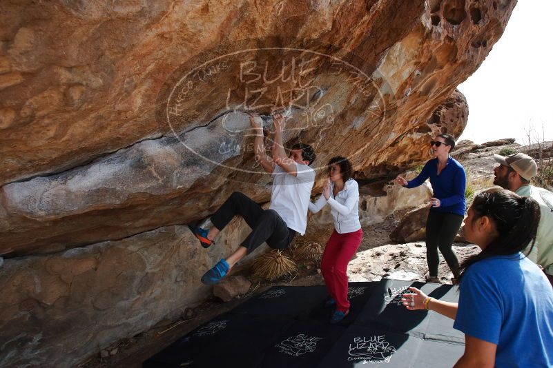 Bouldering in Hueco Tanks on 02/17/2020 with Blue Lizard Climbing and Yoga

Filename: SRM_20200217_1357100.jpg
Aperture: f/5.6
Shutter Speed: 1/800
Body: Canon EOS-1D Mark II
Lens: Canon EF 16-35mm f/2.8 L