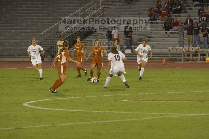 The lady longhorns beat Texas A&M 1-0 in soccer Friday night.

Filename: SRM_20061027_2038526.jpg
Aperture: f/4.0
Shutter Speed: 1/800
Body: Canon EOS 20D
Lens: Canon EF 80-200mm f/2.8 L