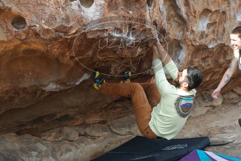 Bouldering in Hueco Tanks on 02/17/2020 with Blue Lizard Climbing and Yoga

Filename: SRM_20200217_1523470.jpg
Aperture: f/4.5
Shutter Speed: 1/400
Body: Canon EOS-1D Mark II
Lens: Canon EF 50mm f/1.8 II