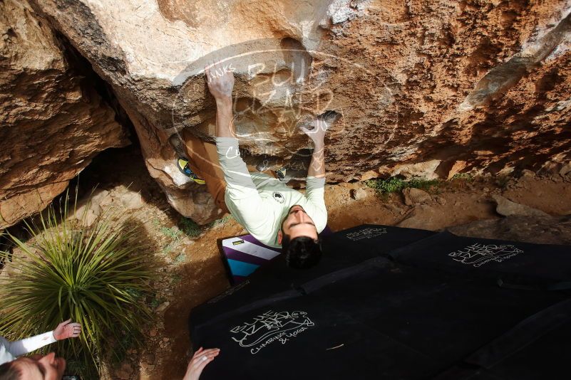 Bouldering in Hueco Tanks on 02/17/2020 with Blue Lizard Climbing and Yoga

Filename: SRM_20200217_1618050.jpg
Aperture: f/4.5
Shutter Speed: 1/500
Body: Canon EOS-1D Mark II
Lens: Canon EF 16-35mm f/2.8 L