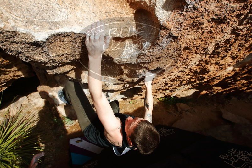 Bouldering in Hueco Tanks on 02/17/2020 with Blue Lizard Climbing and Yoga

Filename: SRM_20200217_1625340.jpg
Aperture: f/6.3
Shutter Speed: 1/500
Body: Canon EOS-1D Mark II
Lens: Canon EF 16-35mm f/2.8 L