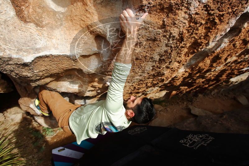 Bouldering in Hueco Tanks on 02/17/2020 with Blue Lizard Climbing and Yoga

Filename: SRM_20200217_1626100.jpg
Aperture: f/5.0
Shutter Speed: 1/500
Body: Canon EOS-1D Mark II
Lens: Canon EF 16-35mm f/2.8 L