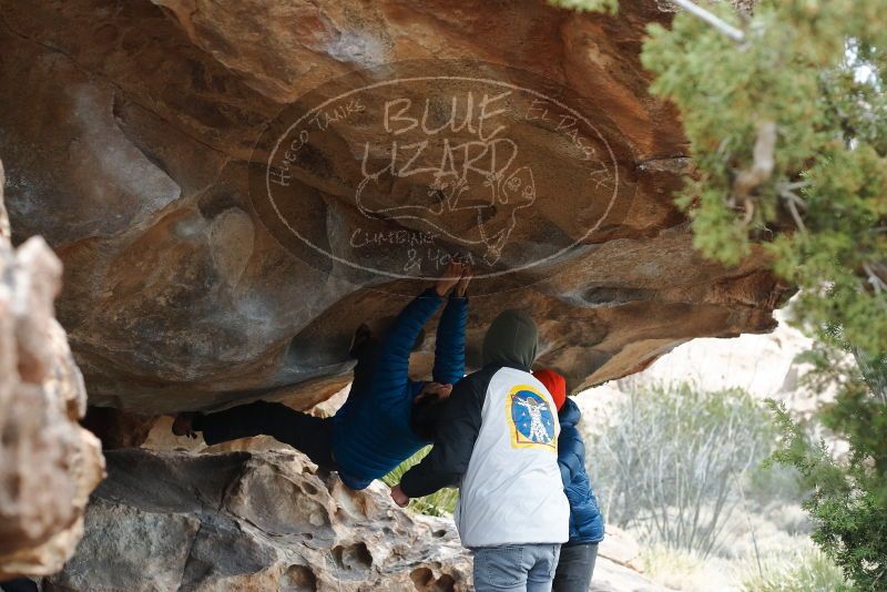 Bouldering in Hueco Tanks on 02/21/2020 with Blue Lizard Climbing and Yoga

Filename: SRM_20200221_1029130.jpg
Aperture: f/4.5
Shutter Speed: 1/250
Body: Canon EOS-1D Mark II
Lens: Canon EF 50mm f/1.8 II