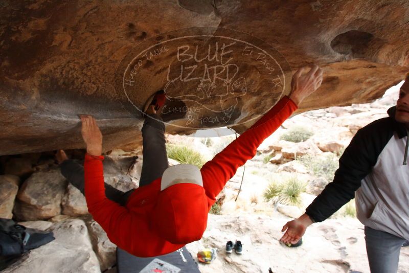 Bouldering in Hueco Tanks on 02/21/2020 with Blue Lizard Climbing and Yoga

Filename: SRM_20200221_1049330.jpg
Aperture: f/5.6
Shutter Speed: 1/250
Body: Canon EOS-1D Mark II
Lens: Canon EF 16-35mm f/2.8 L