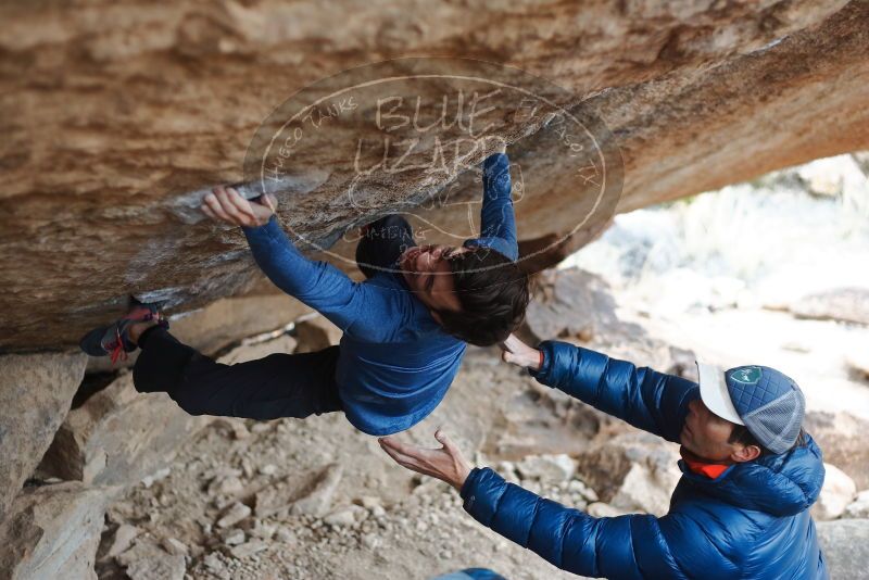 Bouldering in Hueco Tanks on 02/21/2020 with Blue Lizard Climbing and Yoga

Filename: SRM_20200221_1208080.jpg
Aperture: f/2.5
Shutter Speed: 1/500
Body: Canon EOS-1D Mark II
Lens: Canon EF 50mm f/1.8 II