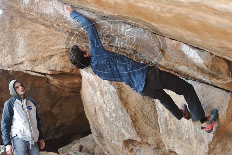 Bouldering in Hueco Tanks on 02/21/2020 with Blue Lizard Climbing and Yoga

Filename: SRM_20200221_1242120.jpg
Aperture: f/3.2
Shutter Speed: 1/320
Body: Canon EOS-1D Mark II
Lens: Canon EF 50mm f/1.8 II