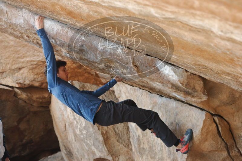 Bouldering in Hueco Tanks on 02/21/2020 with Blue Lizard Climbing and Yoga

Filename: SRM_20200221_1242140.jpg
Aperture: f/3.2
Shutter Speed: 1/320
Body: Canon EOS-1D Mark II
Lens: Canon EF 50mm f/1.8 II