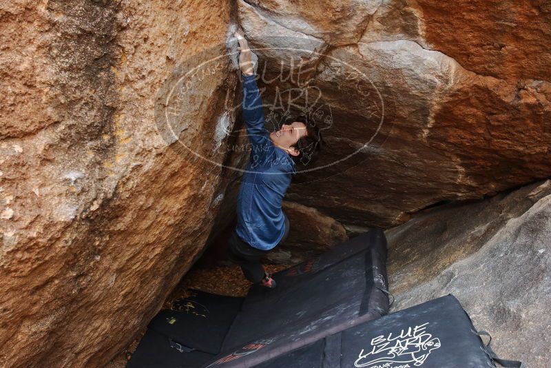 Bouldering in Hueco Tanks on 02/21/2020 with Blue Lizard Climbing and Yoga

Filename: SRM_20200221_1635061.jpg
Aperture: f/5.0
Shutter Speed: 1/250
Body: Canon EOS-1D Mark II
Lens: Canon EF 16-35mm f/2.8 L