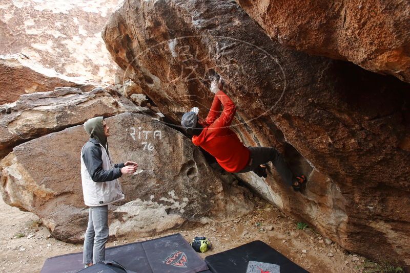 Bouldering in Hueco Tanks on 02/21/2020 with Blue Lizard Climbing and Yoga

Filename: SRM_20200221_1653450.jpg
Aperture: f/5.0
Shutter Speed: 1/250
Body: Canon EOS-1D Mark II
Lens: Canon EF 16-35mm f/2.8 L