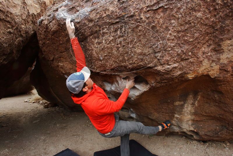 Bouldering in Hueco Tanks on 02/21/2020 with Blue Lizard Climbing and Yoga

Filename: SRM_20200221_1657160.jpg
Aperture: f/6.3
Shutter Speed: 1/250
Body: Canon EOS-1D Mark II
Lens: Canon EF 16-35mm f/2.8 L