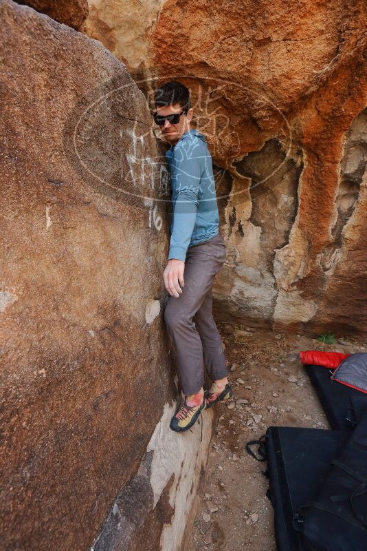 Bouldering in Hueco Tanks on 02/28/2020 with Blue Lizard Climbing and Yoga

Filename: SRM_20200228_1228300.jpg
Aperture: f/5.6
Shutter Speed: 1/250
Body: Canon EOS-1D Mark II
Lens: Canon EF 16-35mm f/2.8 L