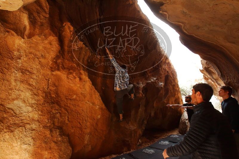 Bouldering in Hueco Tanks on 02/29/2020 with Blue Lizard Climbing and Yoga

Filename: SRM_20200229_1418300.jpg
Aperture: f/6.3
Shutter Speed: 1/250
Body: Canon EOS-1D Mark II
Lens: Canon EF 16-35mm f/2.8 L