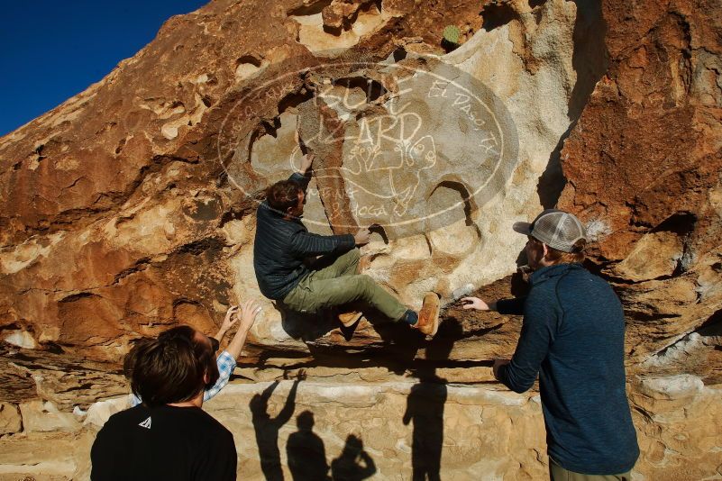 Bouldering in Hueco Tanks on 02/29/2020 with Blue Lizard Climbing and Yoga

Filename: SRM_20200229_1803390.jpg
Aperture: f/9.0
Shutter Speed: 1/400
Body: Canon EOS-1D Mark II
Lens: Canon EF 16-35mm f/2.8 L