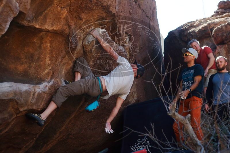 Bouldering in Hueco Tanks on 03/07/2020 with Blue Lizard Climbing and Yoga

Filename: SRM_20200307_1445010.jpg
Aperture: f/3.2
Shutter Speed: 1/800
Body: Canon EOS-1D Mark II
Lens: Canon EF 50mm f/1.8 II