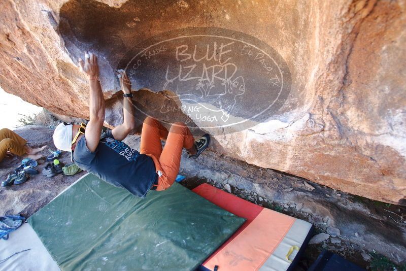 Bouldering in Hueco Tanks on 03/07/2020 with Blue Lizard Climbing and Yoga

Filename: SRM_20200307_1514230.jpg
Aperture: f/3.5
Shutter Speed: 1/320
Body: Canon EOS-1D Mark II
Lens: Canon EF 16-35mm f/2.8 L