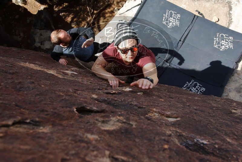 Bouldering in Hueco Tanks on 03/06/2020 with Blue Lizard Climbing and Yoga

Filename: SRM_20200306_1305550.jpg
Aperture: f/9.0
Shutter Speed: 1/320
Body: Canon EOS-1D Mark II
Lens: Canon EF 16-35mm f/2.8 L