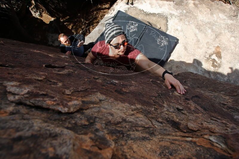 Bouldering in Hueco Tanks on 03/06/2020 with Blue Lizard Climbing and Yoga

Filename: SRM_20200306_1306060.jpg
Aperture: f/10.0
Shutter Speed: 1/320
Body: Canon EOS-1D Mark II
Lens: Canon EF 16-35mm f/2.8 L