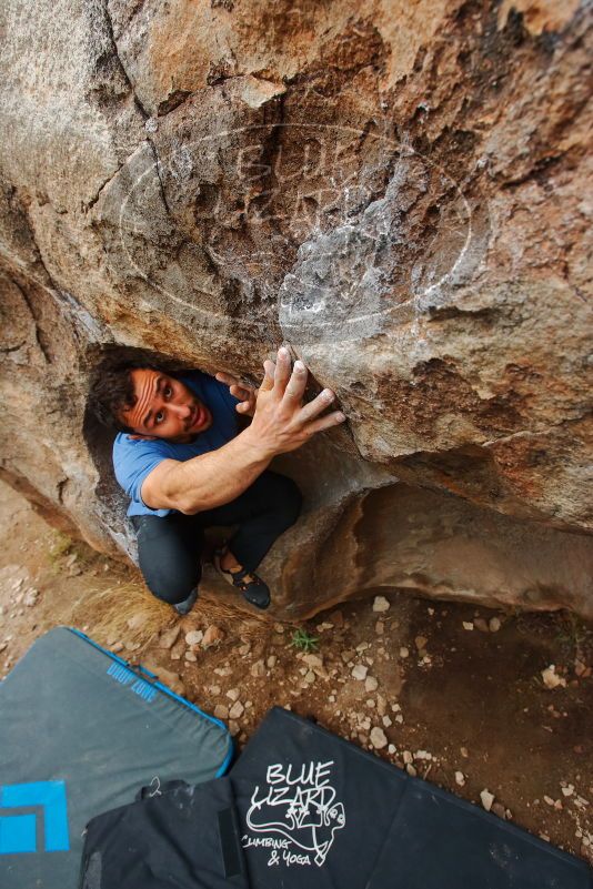 Bouldering in Hueco Tanks on 03/15/2020 with Blue Lizard Climbing and Yoga

Filename: SRM_20200315_0958510.jpg
Aperture: f/5.6
Shutter Speed: 1/500
Body: Canon EOS-1D Mark II
Lens: Canon EF 16-35mm f/2.8 L