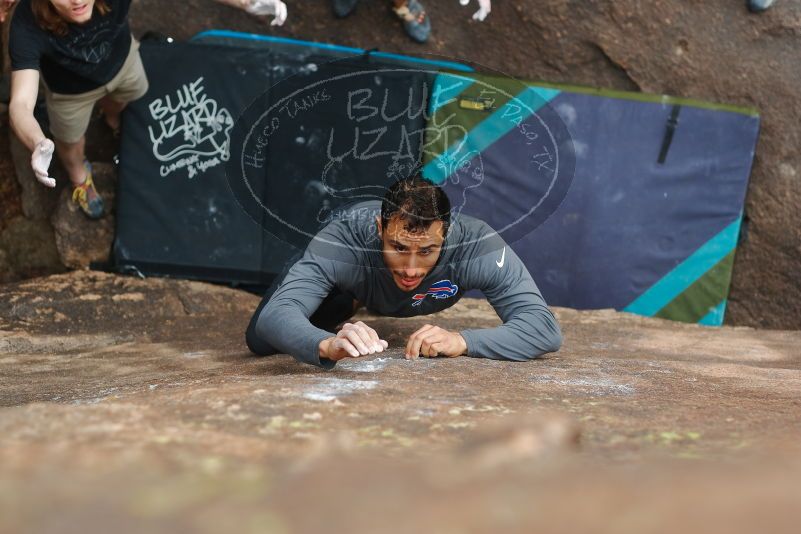 Bouldering in Hueco Tanks on 03/15/2020 with Blue Lizard Climbing and Yoga

Filename: SRM_20200315_1109450.jpg
Aperture: f/2.8
Shutter Speed: 1/400
Body: Canon EOS-1D Mark II
Lens: Canon EF 50mm f/1.8 II